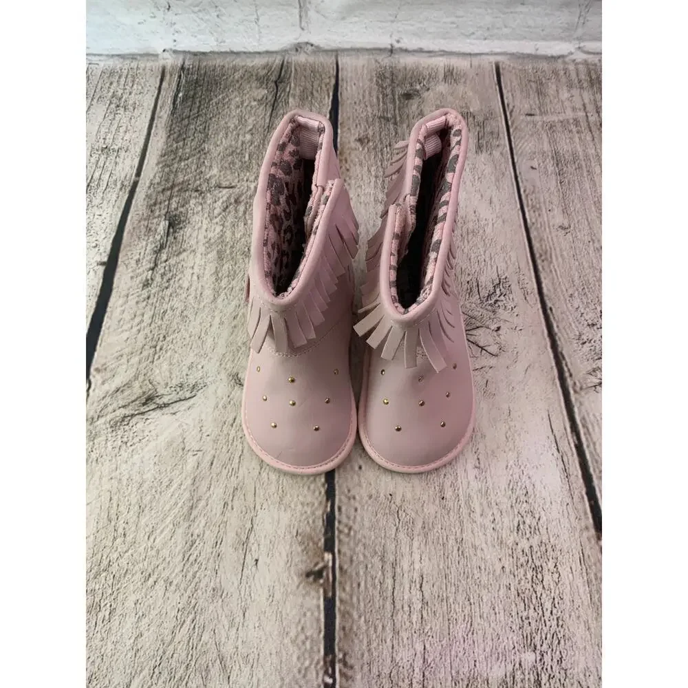 WENDY BELLISSIMO Girl’s Pink Fringed Boots / Size: 4